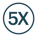 5x icon with a circle around it